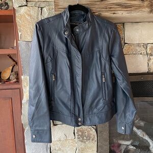 Bernardo Women's Navy Faux Leather Jacket